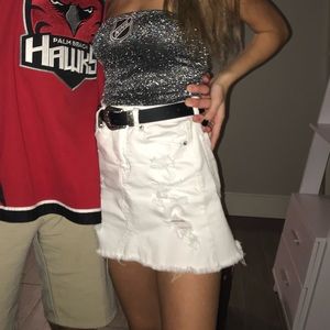 American Eagle White Denim Skirt